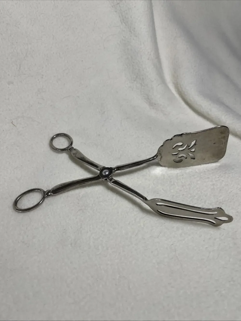 Vintage Leonard Silver Plated Serving Tongs Made In Italy